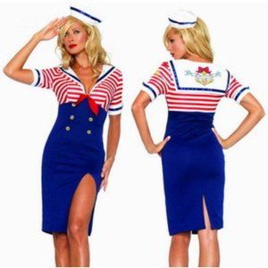 Leg Avenue Women's Sexy Sailor Deckhand Diva Costume Size XL. Red, White & Blue